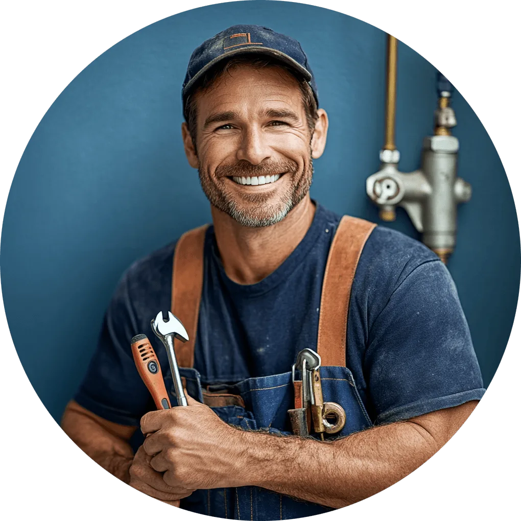 Smiled Plumber Berlin, round photo